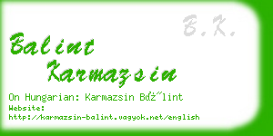 balint karmazsin business card